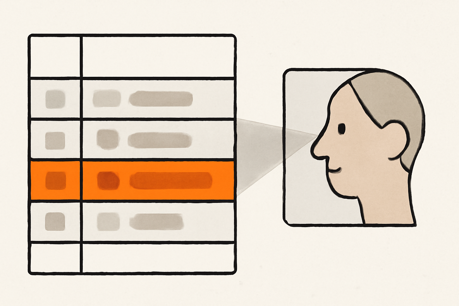 Illustration of row-level security filtering which database rows a user can read
