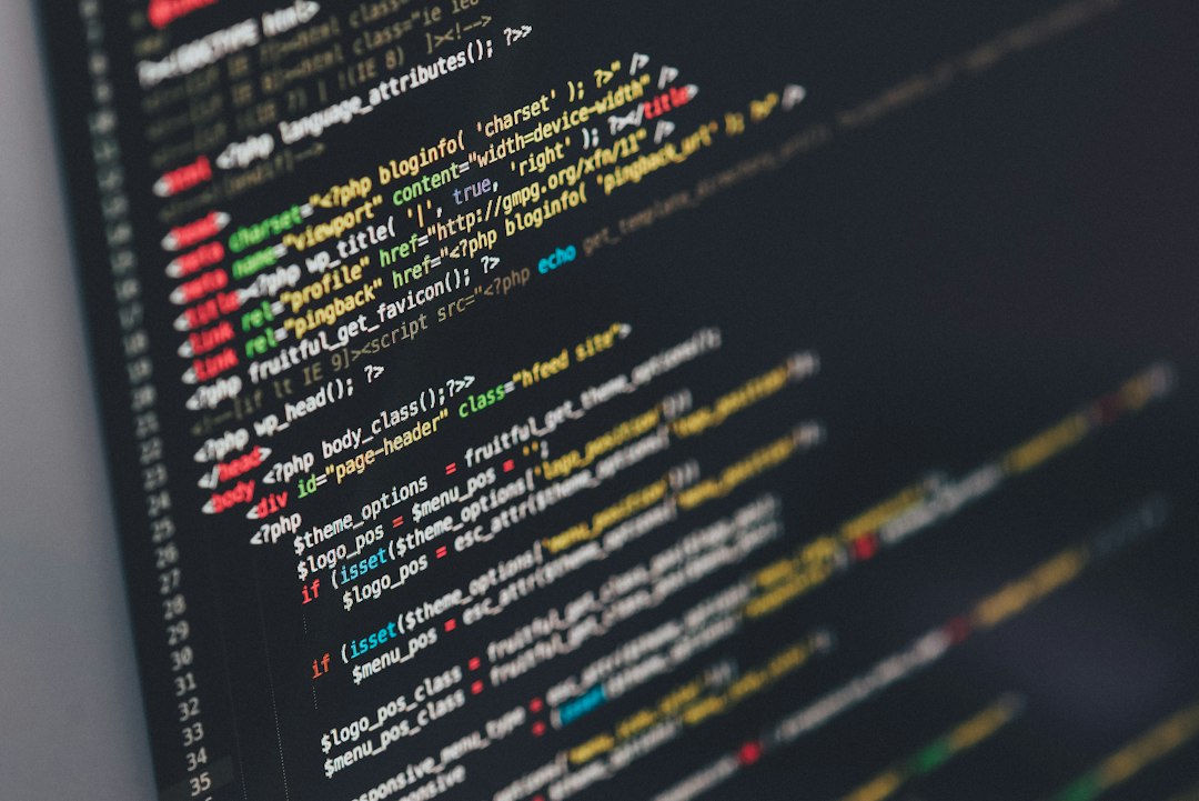 Photo of code on a monitor
