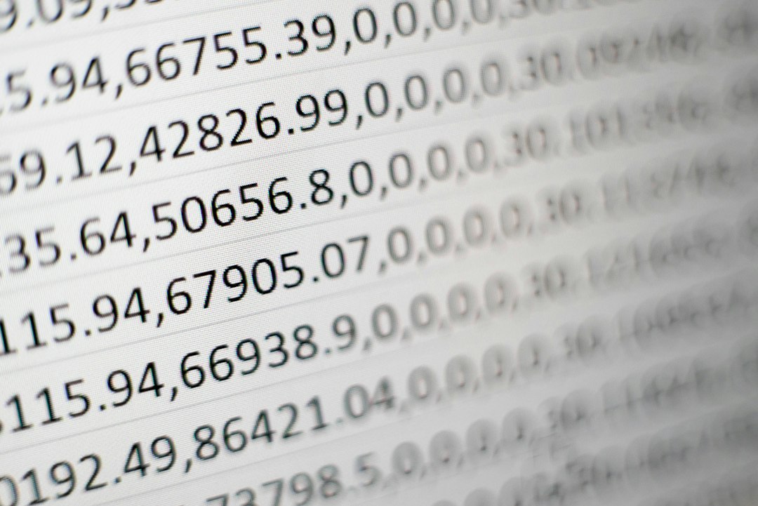 Rows of data, some visible and some filtered out