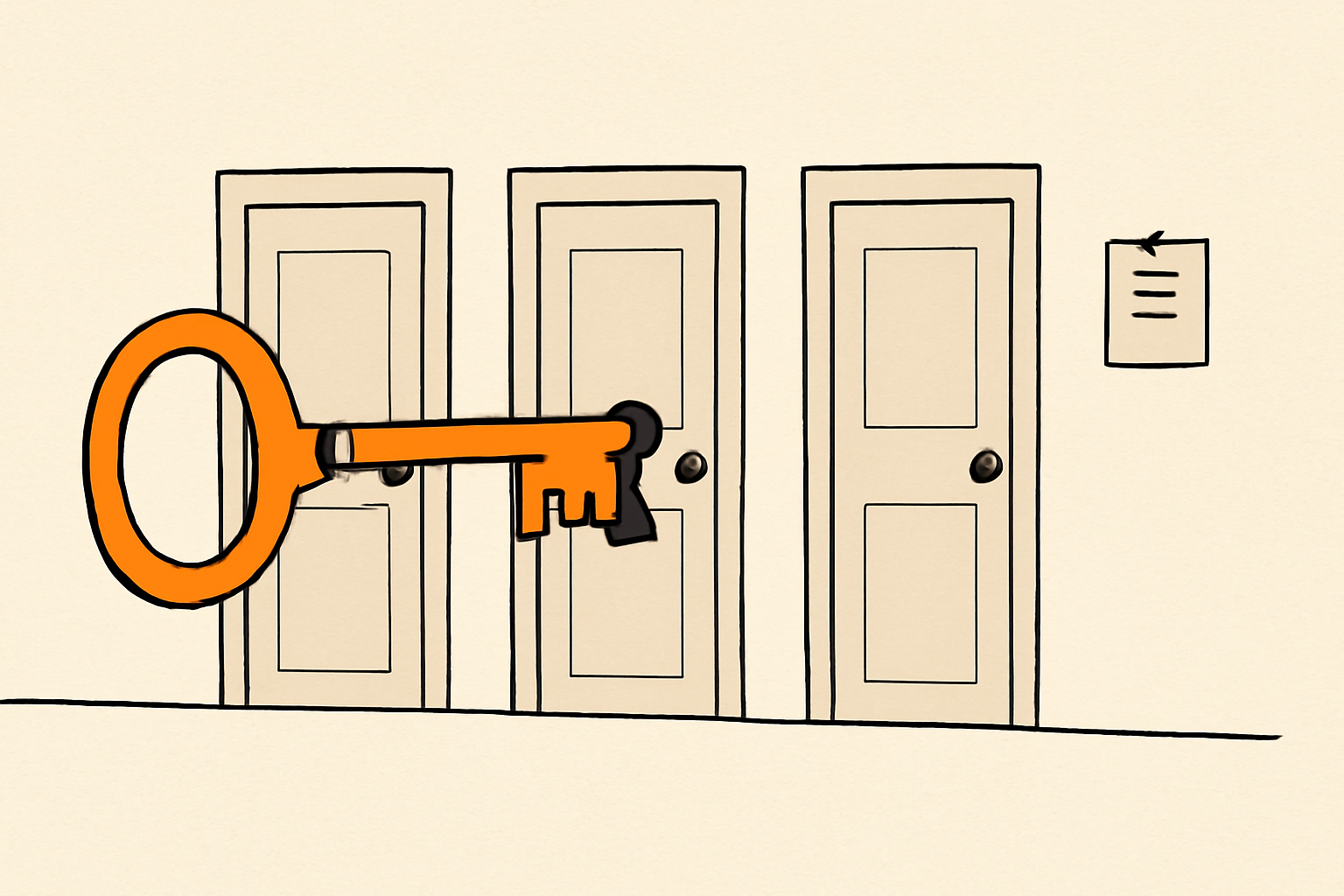 One master key opens every door in a row